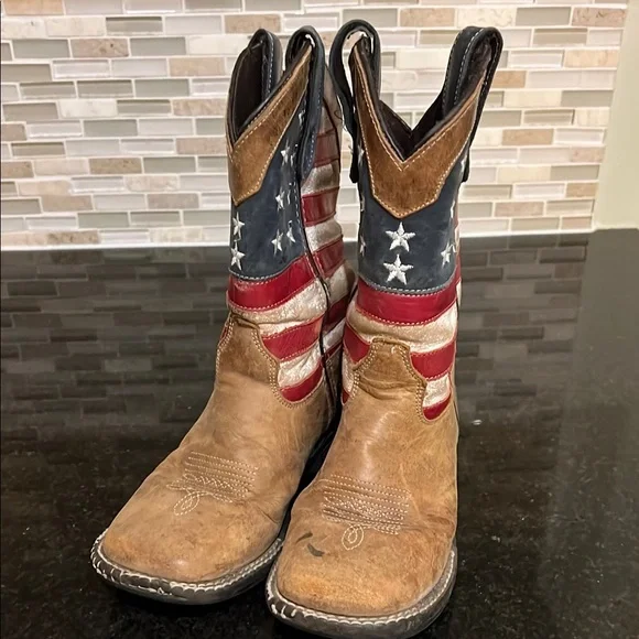 Roper Kids Boys Patriotic Square Toe Boots Mid Calf - Picture 3 of 9